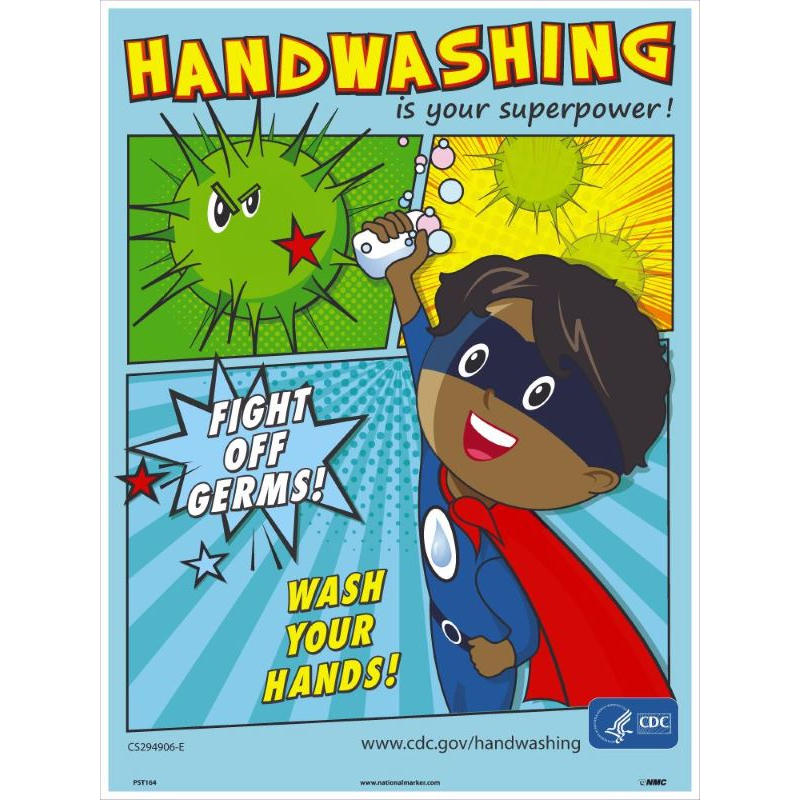 HANDWASHING IS YOUR SUPERPOWER - BOY POSTER