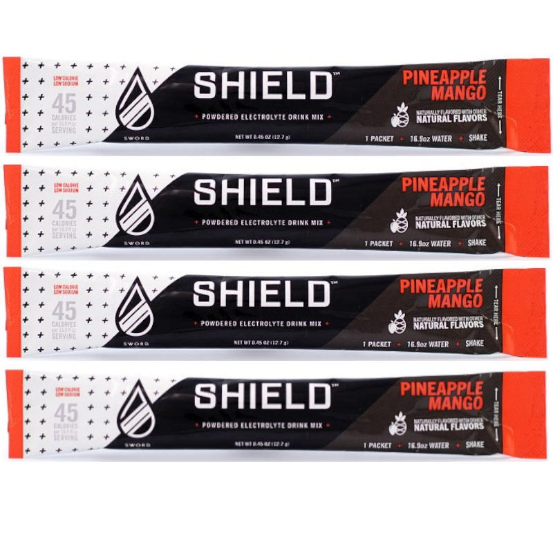 Shield Electrolyte Powder Singles Pineapple Mango Flavor - 4 Cases of 100