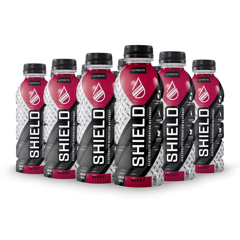 Shield Electrolyte Hydration Ready-To-Drink Bottles, Berry Flavor