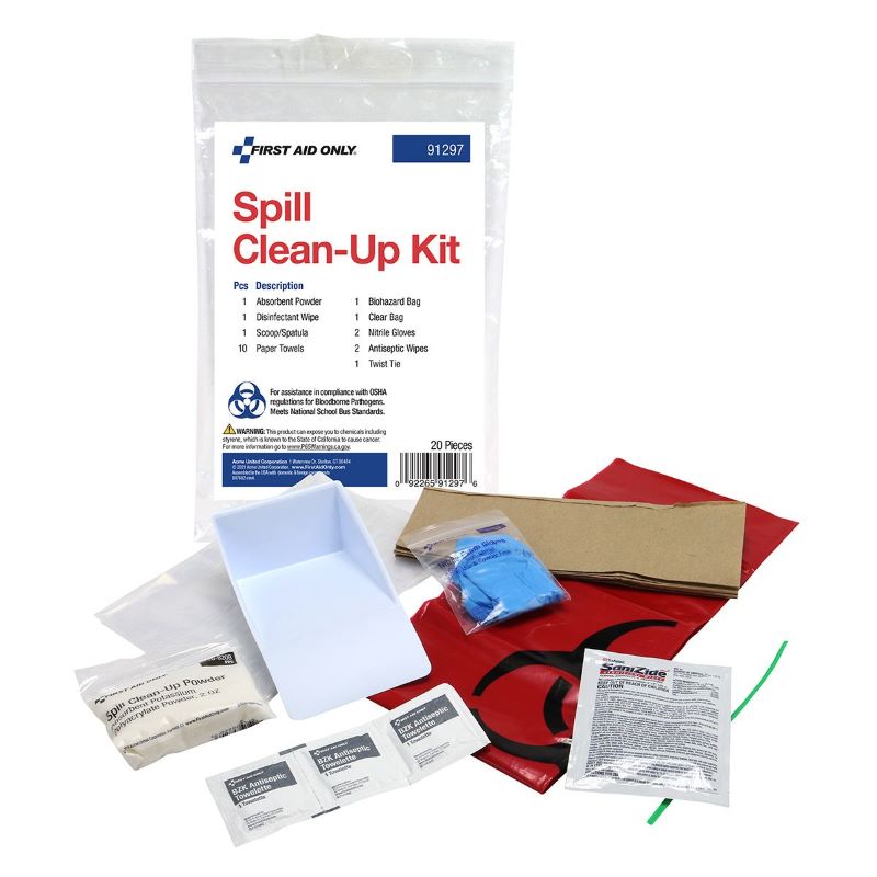 First Aid Only 91297 Body Fluid Spill Clean Up Kit, Pack of 18
