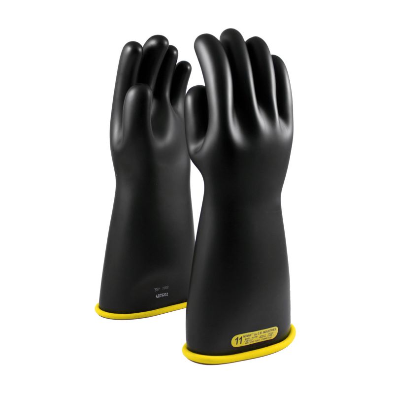 PIP NOVAX 152-2-16 Class 2 Rubber Insulating Glove Straight Cuff - 16", Black w/ Yellow Inner, 1 Pair