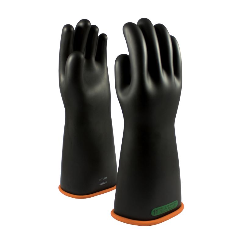 PIP NOVAX 155-3-16 Class 3 Rubber Insulating Glove Straight Cuff - 16", Black w/Orange Inner, 1 Pair