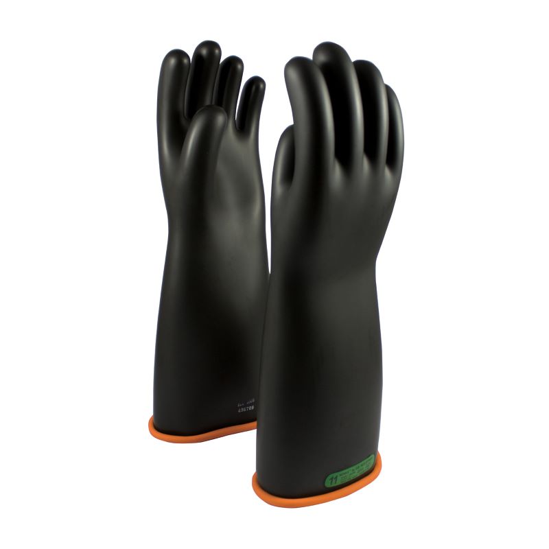 PIP NOVAX 155-3-18 Class 3 Rubber Insulating Glove Straight Cuff - 18", Black w/ Orange Inner, 1 Pair
