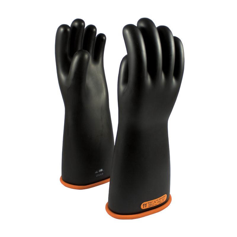 PIP NOVAX 155-4-16 Class 4 Rubber Insulating Glove Straight Cuff - 16", Black w/ Orange Inner, 1 Pair