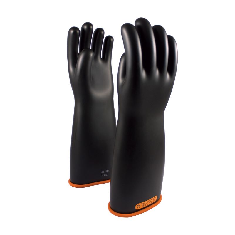 PIP NOVAX 155-4-18 Class 4 Rubber Insulating Glove Straight Cuff - 18", Black w/ Orange Inner, 1 Pair