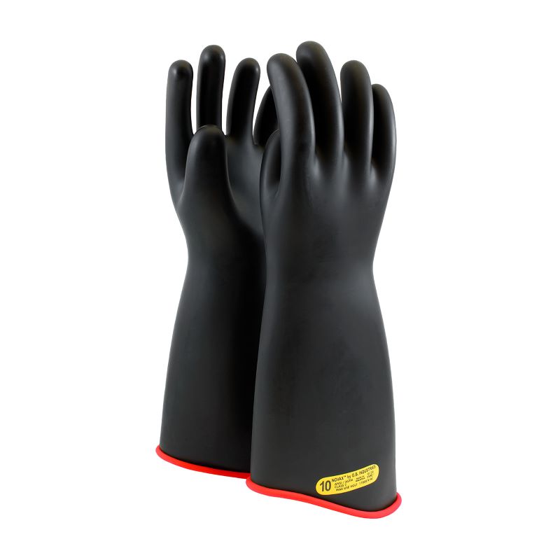 PIP NOVAX 162-2-18 Class 2 Rubber Insulating Glove Contour Cuff - 18", Black  w/ Red Inner, 1 Pair