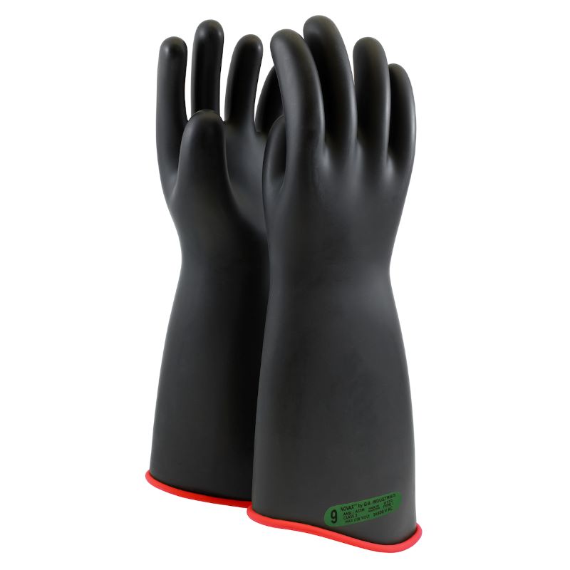PIP NOVAX 162-3-18 Class 3 Rubber Insulating Glove Contour Cuff - 18", Black w/ Red Inner, 1 Pair