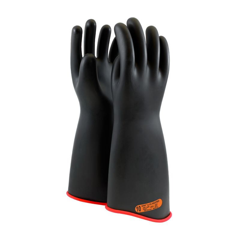 PIP NOVAX 162-4-18 Class 4 Rubber Insulating Glove Contour Cuff - 18", Black w/ Red Inner, 1 Pair