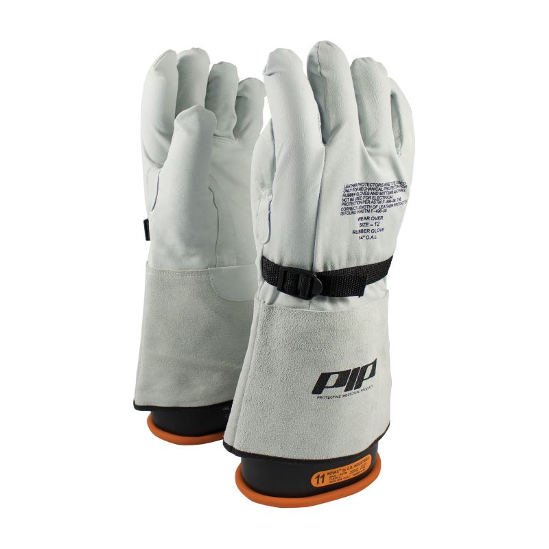 PIP Leather Glove Protector 148-6000 Top Grain Goatskin for Novax Class 1-4 Gloves - Split Gauntlet - 1 Dozen Pair