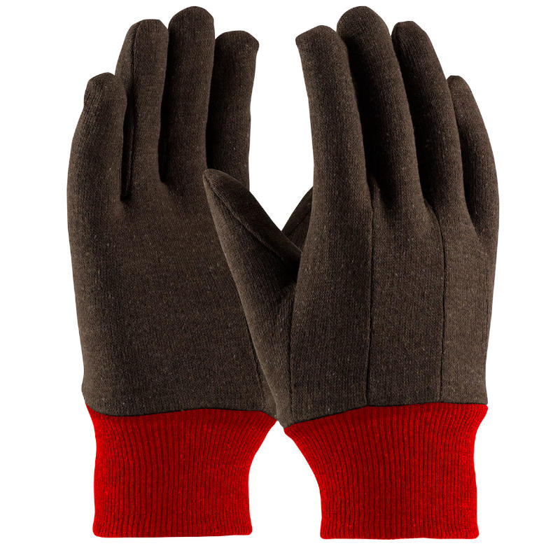 PIP 750RKWL Cotton/Poly Jersey Glove with Fleece Lining, Red Knit Wrist, Large Size, Regular Weight, Case of 300