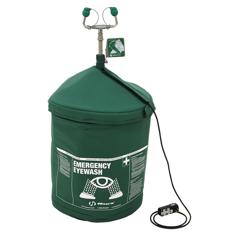 Haws 7603T Portable Stainless Steel 15 Gallon Air-Pressurized 120V Tempered Eyewash Tank