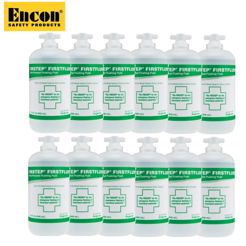 Encon 01110787 FIRSTEP, FIRSTFLUSH Single 32oz. Eyewash Bottles - Case of 12