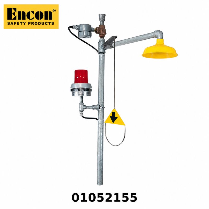 Encon 01052155 audio visual alarm system with flashing red alarm light and bell
