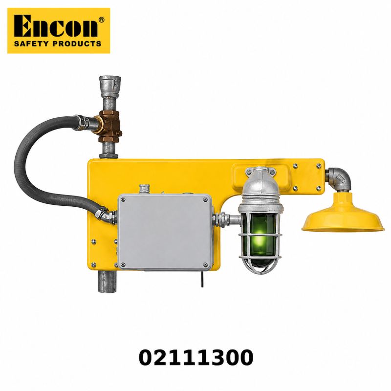 Encon 02111300 audible alarm visual alarm and green area light system for emergency shower and eyewash stations
