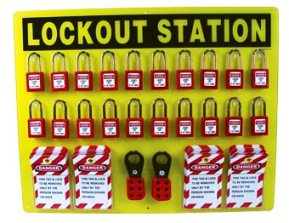 Lockout Tagout Station Large W/High Visiblity Acrylic Board