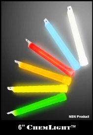 Cyalume 6" Chemlight Light Sticks, 12 Hour & 8 Hour - 10/10pks (100) Lights Per Case