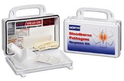 North Bloodborne Pathogen Response Kit, 10 Unit Plastic Box - # 019748-0033L