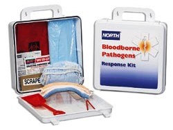 North Bloodborne Pathogen Response Kit, 24 Unit Size, Plastic Kit