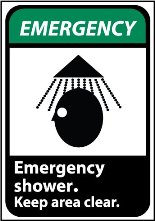 Emergency Shower Keep Area Clear Sign