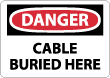 Danger - Cable Buried Here Sign