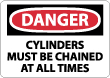 Danger - Cylinders Must Be Chained At All Times Sign