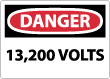 Danger - 13,200 Volts Sign