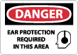 Danger - Ear Protection Required In This Area Sign