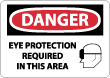 Danger - Eye Protection Required In This Area Sign