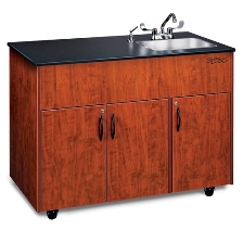 Advantage 1D Deep Single Stainless Steel Basin w/ Laminate Top, Cherry Color