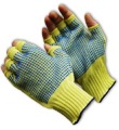 100% Kevlar, Medium Weight Fingerless Glove, PVC Dots Two Sides - 08-K259PDD
